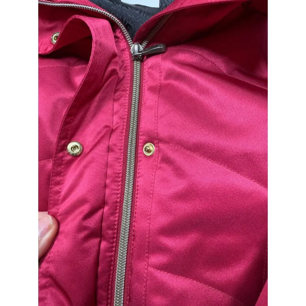 Metropolis Legacy Couloir Women’s Ski Parka Sz 10 Red Faux Fur Hood Full Zip